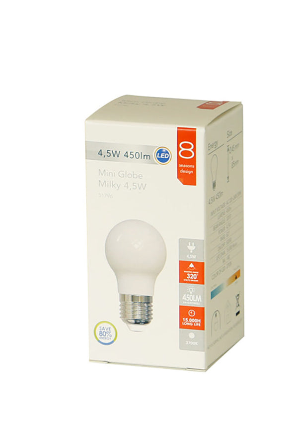 Lampadina LED Mini Globe Milky 4,5W