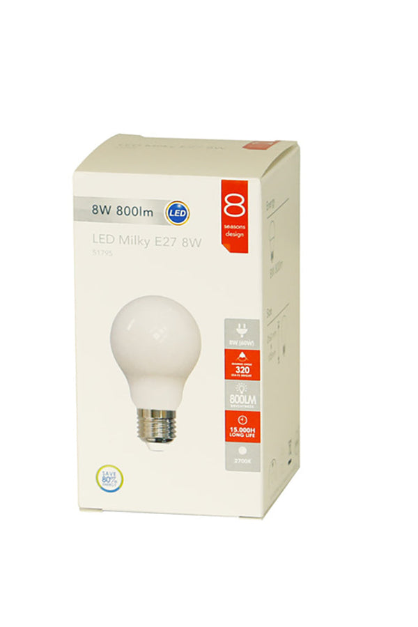 Lampadina LED Milky E27 8W