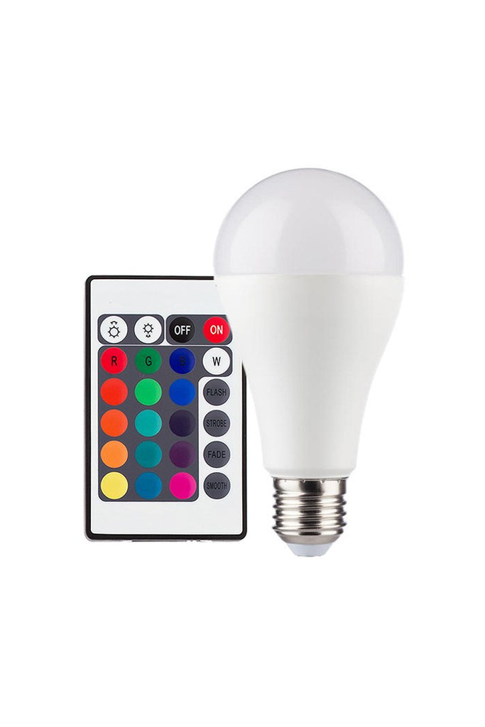 E27 LED RGB + luce calda 9W con telecomando